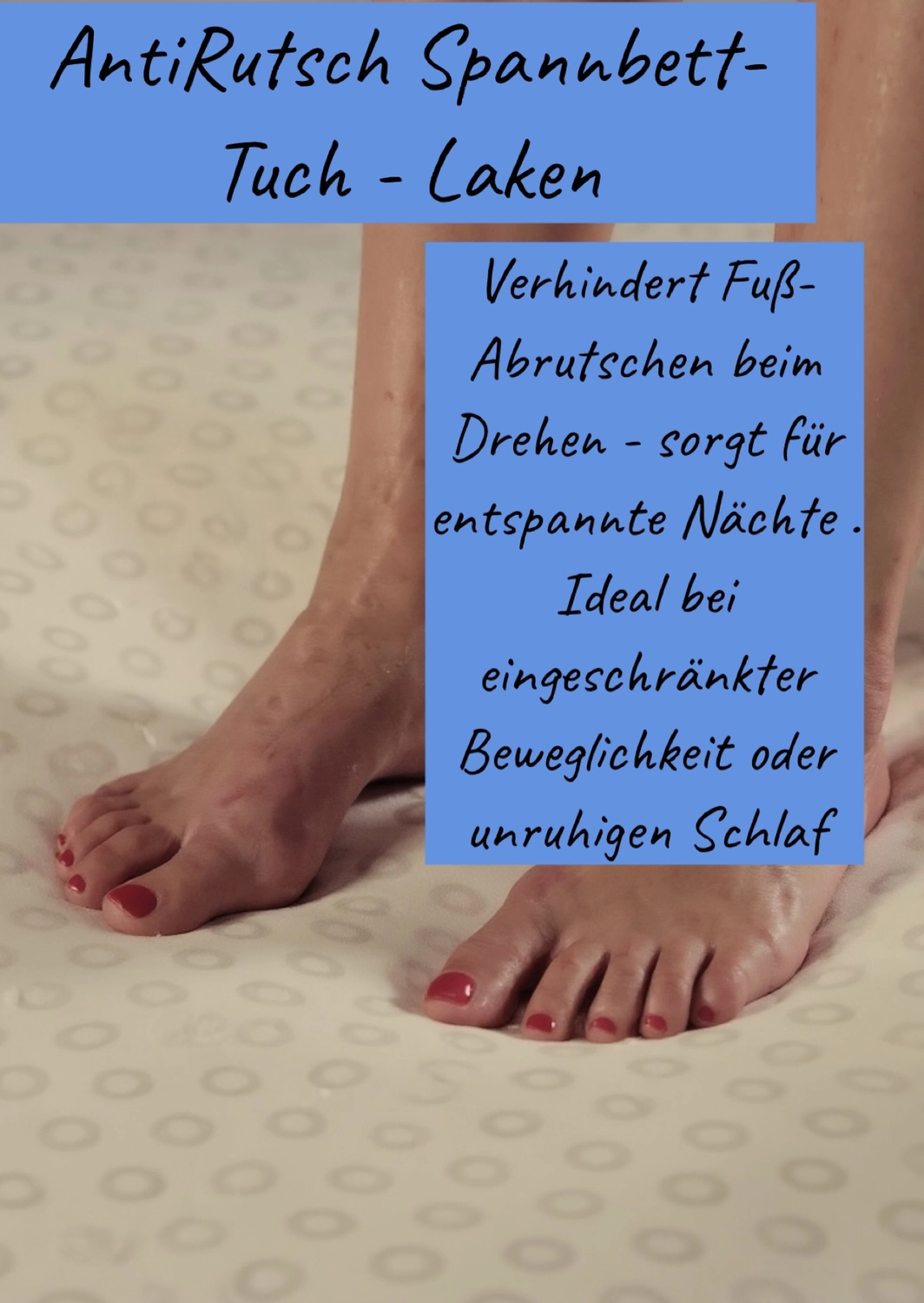 Tama trade – Textilprodukte – Dieses Produkt ist ein rutschfestes Spannbettlaken, das verhindert, dass die Füße beim Umdrehen abrutschen. So sorgt es für erholsame Nächte und ist ideal für Menschen mit eingeschränkter Mobilität oder unruhigem Schlaf.